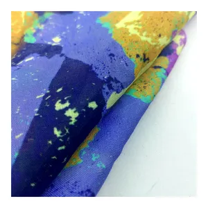 NEW Arrival purple purple blue orange design 100% pure linen printed woven fabric for garment