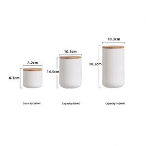 Wholesale High Quality Ceramic Canister Ceramic Food Storage With <b>Bamboo</b> Lid - Product Image 2