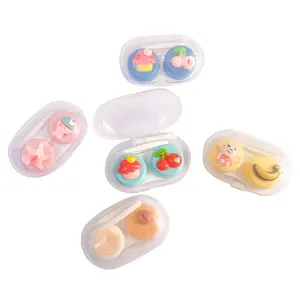 SL82096 Diy Wholesale Travel Portable Contact Lens Box Kit Plastic Cute Style Cartoon Contact Lenses Box