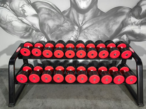 مجموعة دمبل مطاطية 50 كجم 90 رطل بشعار مخصص للاستخدام المنزلي وصالة الألعاب الرياضية واللياقة البدنية ورفع الأثقال والتمارين الرياضية وصالات الجيم التجارية - Product Image 4