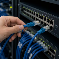Câble Ethernet Cat5e UTP en cuivre pur, cordon de raccordement RJ45 pour réseau domestique et professionnel