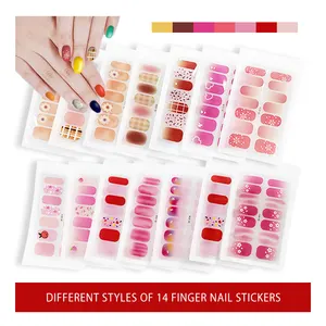 Factory Hotsale Online Custom Factory Fashion Colorful 14 Tips Full Polish Nail Stickers In 3 Minutes To Complete The Paste