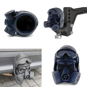 Cache-roue de remorque Stalker Gas Mask, capuchon de crochet de remorque en plastique imprimé en 3D, ornement d'art moderne - Product Image 2