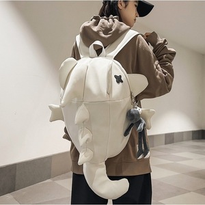 Shark Themed <b>Backpack</b> Women Lightweight 20L <b>School</b> Education Winter 2024 Solid Color Interior Zipper Pocket Shoulder Strap - Product Image 1