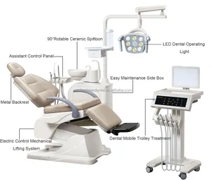 Venda quente de equipamentos médicos para dentistas, cadeira multifuncional luxuosa para tratamento de cirurgia oral e implante dentário, preço unitário