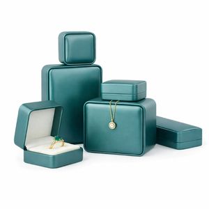 Caja de Joyería Vintage con Bisagras, Caja de Regalo de Joyería de Cuero Sintético con Inserto de Terciopelo, Estampado en Relieve, Logotipo Personalizado para Empaque de Joyería de Marca - Product Image 3