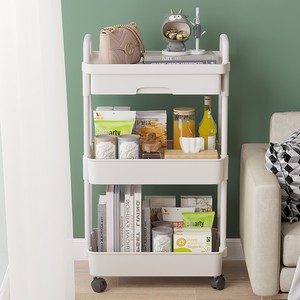 Carrito de Salón Moderno de Diseño Robusto con Ruedas Giratorias, Cajón Superior y Estantes de Almacenamiento de 3 Niveles de Hierro - Product Image 2