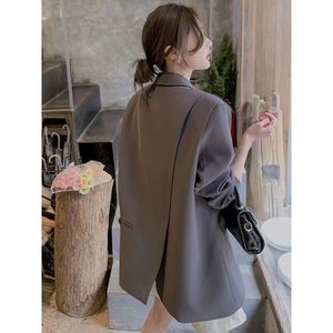 Ultimo Blazer da <span class=keywords><strong>donna</strong></span> Petite abito da lavoro da <span class=keywords><strong>donna</strong></span> giacca da <span class=keywords><strong>donna</strong></span> Casual Trendy Designs Blazer con spacco sul retro Blazer <span class=keywords><strong>Oversize</strong></span> femminile - Product Image 1