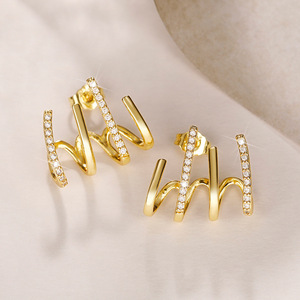 Orecchini a quattro punte per donna, accessori per l'orecchio alla moda per l'uso quotidiano - Product Image 4