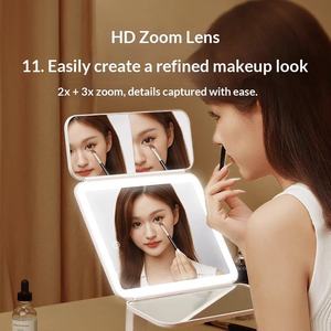 Height Adjustable LED <b>Vanity</b> <b>Mirror</b> Tri Fold Makeup <b>Mirror</b> with Multi Angle 3 Color <b>Lights</b> - Product Image 2