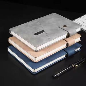 Wholesale Promotional Luxury Gifts Items <b>Notebook</b> Gift Set Business Office Brown Faux Leather Magnetic <b>Diary</b> A5 Journal - Product Image 5