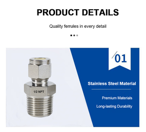 Connecteur à filetage mâle SS316L 6mm à 1 pouce-Norme <span class=keywords><strong>ISO</strong></span>/BSPP/NPT - Product Image 2