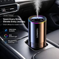 Diffuseur d'arômes USB pour voiture, humidificateur à ultrasons, commande tactile, arrêt automatique, lumière RGB, 100 ml