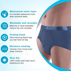 Culottes d'incontinence <span class=keywords><strong>pour</strong></span> hommes personnalisées en usine, culottes absorbantes <span class=keywords><strong>lavables</strong></span> et réutilisables <span class=keywords><strong>pour</strong></span> l'incontinence - Product Image 2