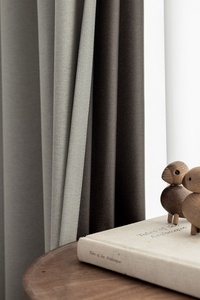 Kain gorden Linen poliester gelap tinggi, kain tirai warna abu-abu muda untuk ruang tamu Hotel kamar tidur jendela - Product Image 3