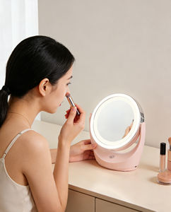 Espejo de Maquillaje Portátil con Luz LED y Logotipo Personalizado, Espejo Cosmético Redondo de Viaje con Rotación de 360 Grados - Product Image 2