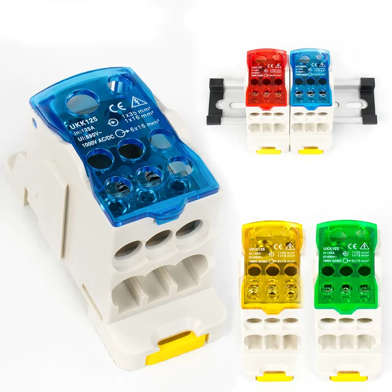 UKK125A Din Rail Terminal Blocks one-in-multiple-out distribution box universal wire connector terminal block