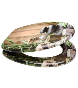 Tapa <span class=keywords><strong>de</strong></span> Inodoro Redonda Moderna <span class=keywords><strong>de</strong></span> 18 Pulgadas con Cierre Suave y Estampado <span class=keywords><strong>de</strong></span> Piedra, Fabricada en MDF, Suministro Directo <span class=keywords><strong>de</strong></span> Fábrica - Product Image 3