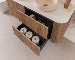 <span class=keywords><strong>Cavio</strong></span> Modern Floating Badezimmer eitelkeit mit Keramik becken über der Theke Kunden spezifische Badezimmers chränke mit haltbaren Holz materialien - Product Image 2