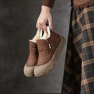 Bodisi 2026 Nuovi <span class=keywords><strong>Stivali</strong></span> <span class=keywords><strong>Invernali</strong></span> da <span class=keywords><strong>Donna</strong></span> in Vera Pelle a Metà Polpaccio con Punta Chiusa, Suola Spessa in Lana e Cotone, Antiscivolo e Termici per la Neve - Product Image 2