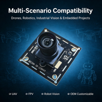 Módulo de Cámara USB ZYKD 4K IMX586/415 con Lente Gran Angular, WDR, Visión Nocturna con Baja Iluminación para Drones de Carreras FPV, Robots Industriales y Máquinas