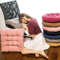 Chaise sédentaire de bureau tissée de couleur unie coussin de tabouret d'étudiant épaissi quatre saisons peluche Anti-acariens