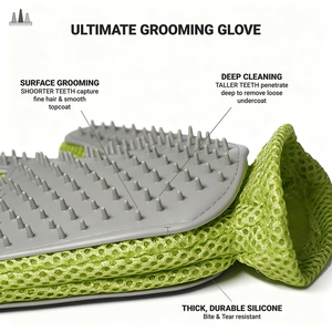 Gant de toilettage pour animaux domestiques (chiens et chats) – Écologique, autonettoyant, élimination des poils en un clic, brosses en TPE et ABS réutilisables pour tapis, meubles et canapés - Product Image 6