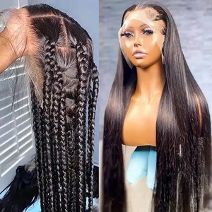 Perruques brésiliennes en cheveux humains en gros avec dentelle transparente, tresses sans colle haute densité pour femmes noires - Product Image 2