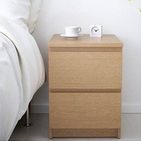 Table de chevet de style rustique Table de chevet de nuit en bois naturel Table de chevet en bois massif