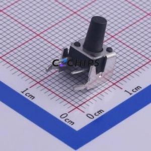 TS-1002N-09526 Tactile Switch Through hole,6x7.5mm Switch Single Pole Single Throw Round Button Right Angle Insert 7.5mm - Product Image 1