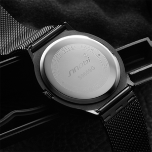 Jam Tangan Pria Tali Baja Anti Karat Logo Kustom Desain Kreatif Tahan Air Quartz Herren Uhr - Product Image 4