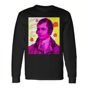 T-shirt à manches longues avec portrait de Robert Burns Red Rose Poem - Product Image 2