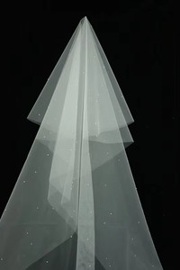 Voile de mariée et voile de mariée longs brodés de petites perles V000W3-35 - Product Image 4