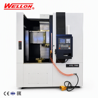 Tour vertical CNC robuste VTC700 WELLON avec commande CNC FANUC, usinage 2 axes, alimentation de barres haute précision