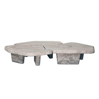 Table basse modulaire Dream Home en marbre, design puzzle irrégulier distinctif, pierre texturée, table centrale de luxe pour la maison