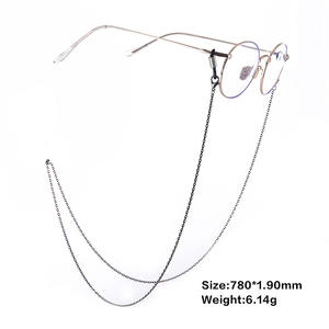 Cadenas de anteojos de acero inoxidable en estilos de cruz y <span class=keywords><strong>eslabones</strong></span> cruzados de corazón | Collar de <span class=keywords><strong>cadena</strong></span> con soporte para <span class=keywords><strong>gafas</strong></span> anticaída para mujer - Product Image 4