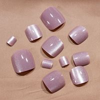 Meilleure qualité Cat Eye Glitter Press on Nails 24 couleurs Toe Nail Tips