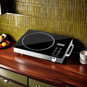 Fornello Elettrico a Infrarossi a Doppio Controllo 110V-220V 3500W con Pannello in Vetro Temperato, Timer per Hot Pot e Wok - Product Image 1