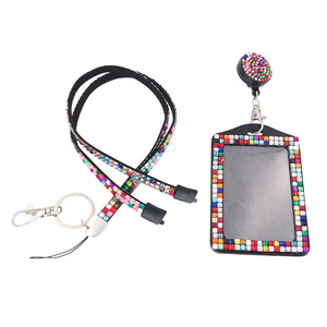 Cordón de cadena de diamantes de imitación para tarjetas de identificación, soporte de cristal retráctil, carrete de insignia, cordón para el cuello con logotipo personalizado - Product Image 2