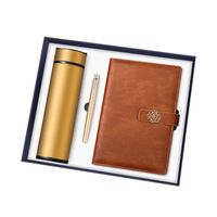Beste umwelt freundliche Set Box Geschenk benutzer definierte mit Logo Notebook Stoff bezug Leder Reise Geschenkset für Business Corporate