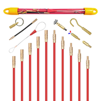 33cm fibre de verre poisson bande fil tige pousser tige tirer câble extracteur fil poignée extracteur fibre de verre câble fil course tirer pousser Kit rouge
