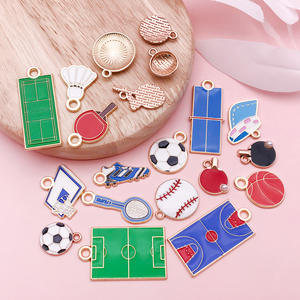 Colgantes de aleación esmaltados con diseño de baloncesto, fútbol, bádminton y <span class=keywords><strong>tenis</strong></span> de mesa para estadios y deportes - Product Image 2