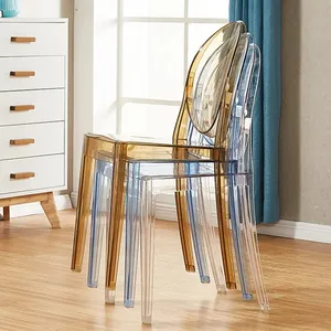 Modern Style Restaurant Outdoor Clear Transparent Event Stacking Plastic Acrylic Hotel Ghost Chair