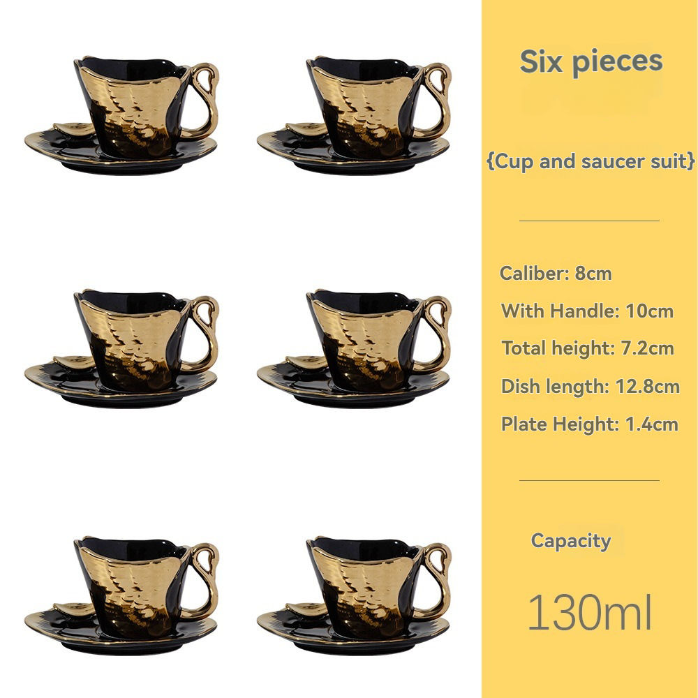 6 cups with saucer-Black