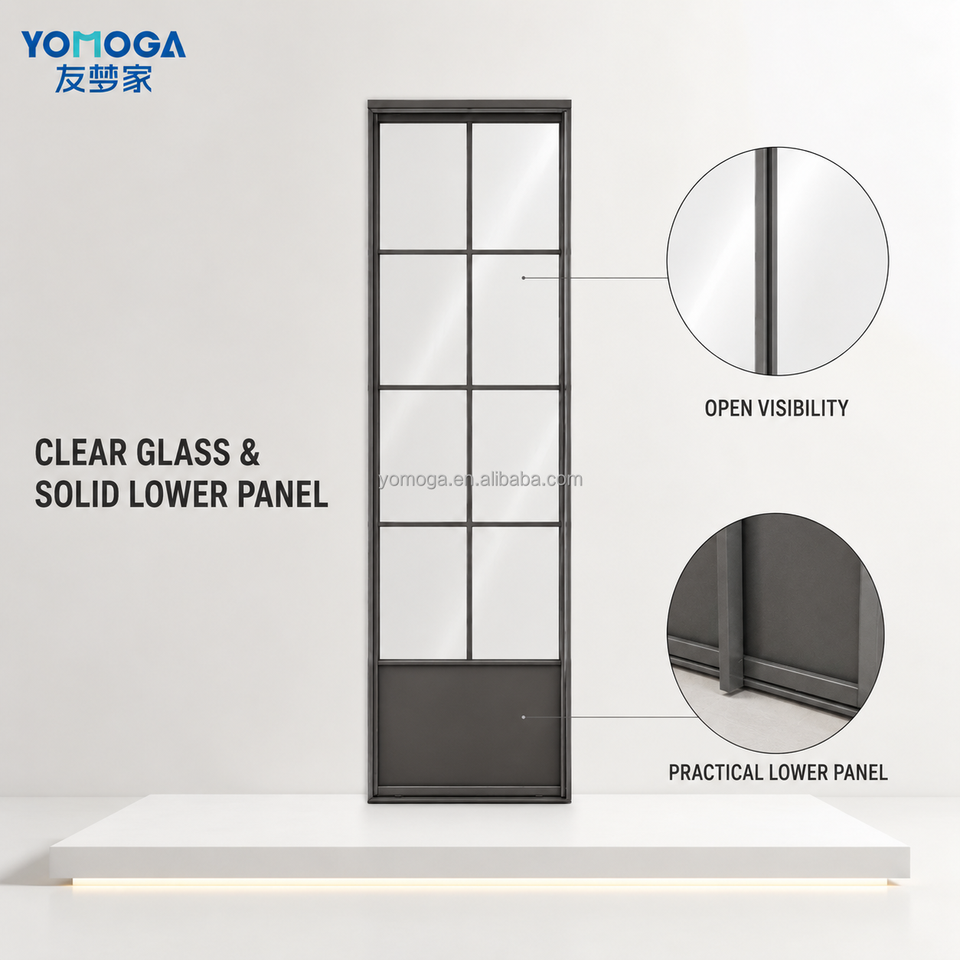 4 Panel Linked Glass Sliding Door Minimalist Grid Design Interior ...