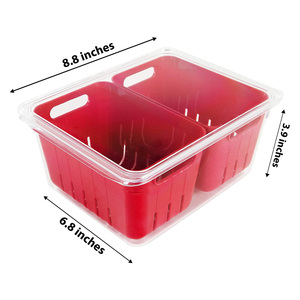 <strong>Twin</strong> Colander Stackable Food Storage Organize Refrigerator Organizer <strong>Bin</strong> for Fridge, Freezer, and Pantry Kitchen - Product Image 2