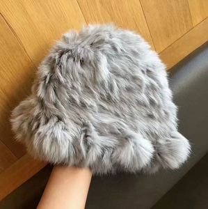 Wholesale Luxury Female Winter <b>Hats</b> Soft <b>Warm</b> Lady's Furry Winter Bucket <b>Hat</b> for Women - Product Image 5