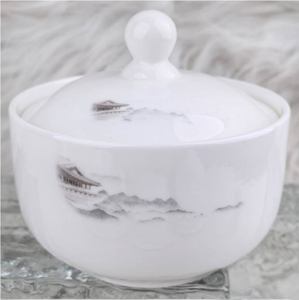 Ceramic Rock-patterned Stew <b>Cup</b> Soup <b>Cup</b> Bowl Hotel Restaurant Tableware Sea Cucumber Abalone <b>Cup</b> Creative Planet Dessert Bowl - Product Image 5