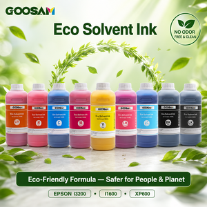 หมึกพิมพ์ GOOSAM Eco Solvent ขนาด 1000 มล. กลิ่นน้อย สีคงทน แห้งเร็ว สำหรับหัวพิมพ์ Epson XP600 i3200 ใช้สำหรับพิมพ์ป้ายโฆษณาภายนอกอาคาร - Product Image 1