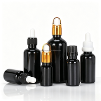 Vente flash : flacons compte-gouttes en verre noir brillant de 5 ml, 10 ml, 15 ml, 20 ml, 30 ml, 50 ml, 100 ml pour cosmétiques, huiles essentielles, emballages de soins de la peau
